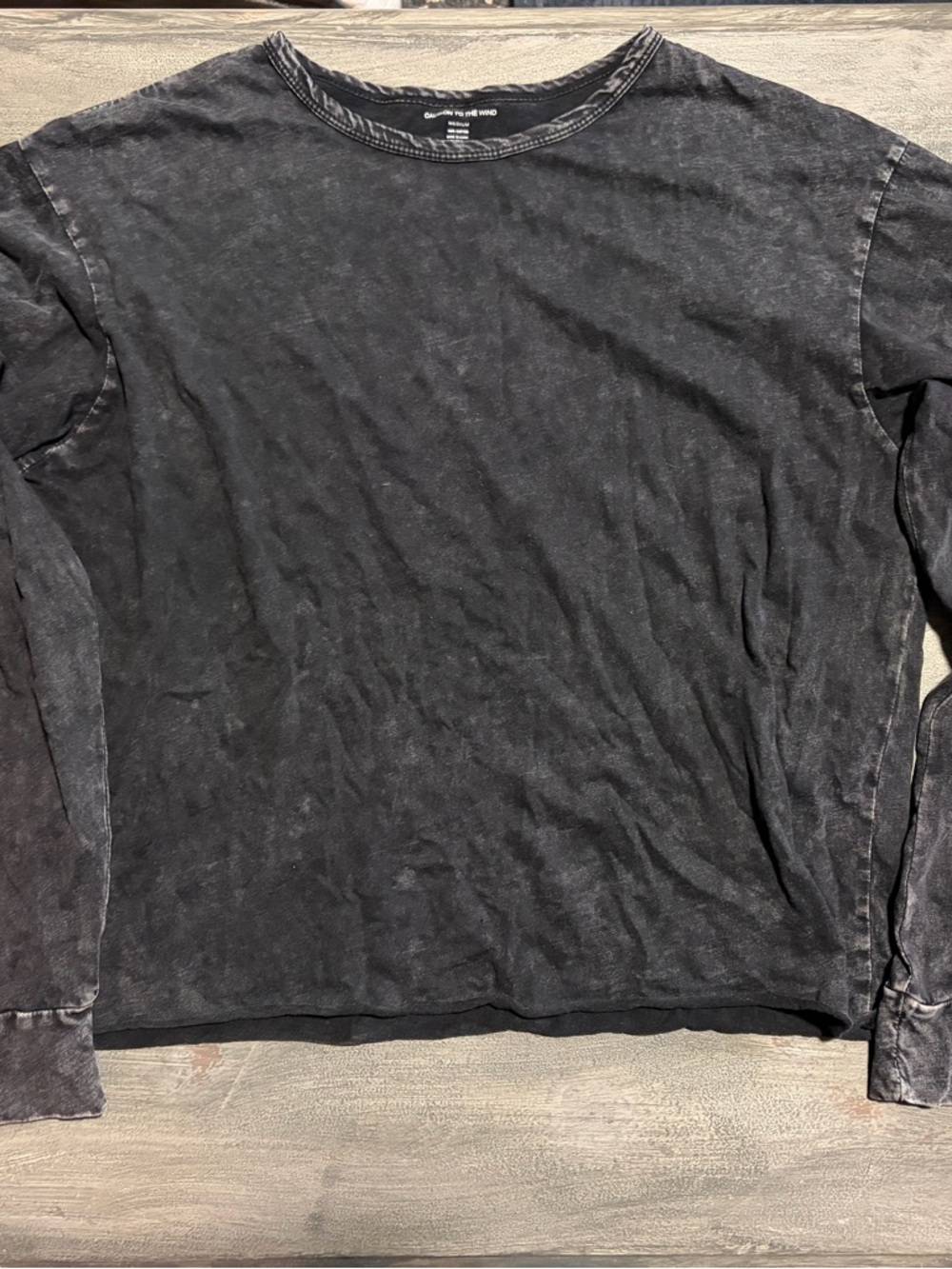 Caution To The Wind Black Washed Long Sleeve Tee